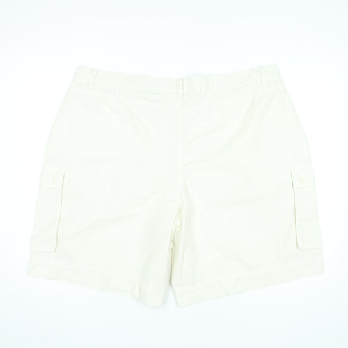 Marks and Spencer Womens Ivory Cargo Shorts Size 22 Cotton Summer