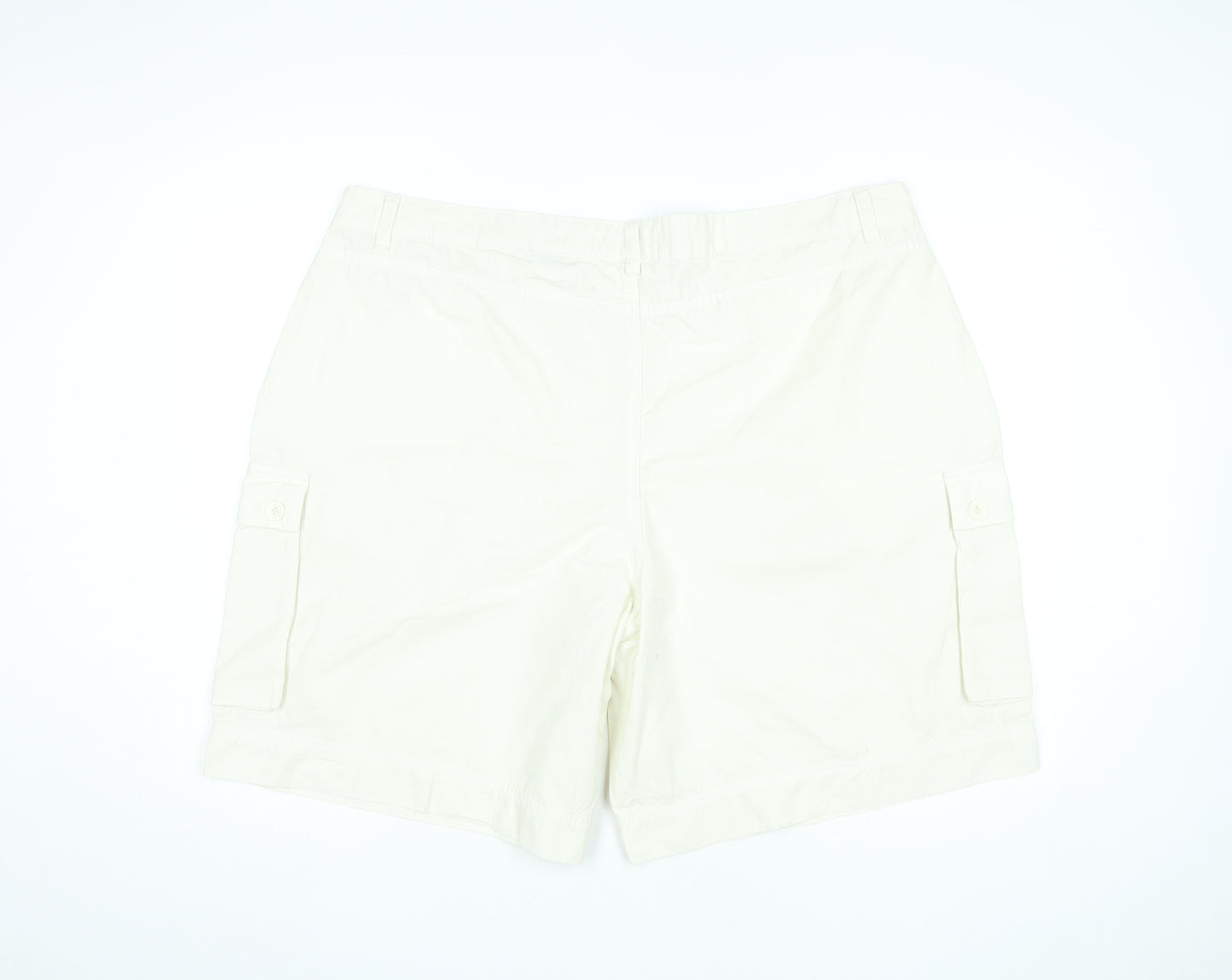 Marks and Spencer Womens Ivory Cargo Shorts Size 22 Cotton Summer