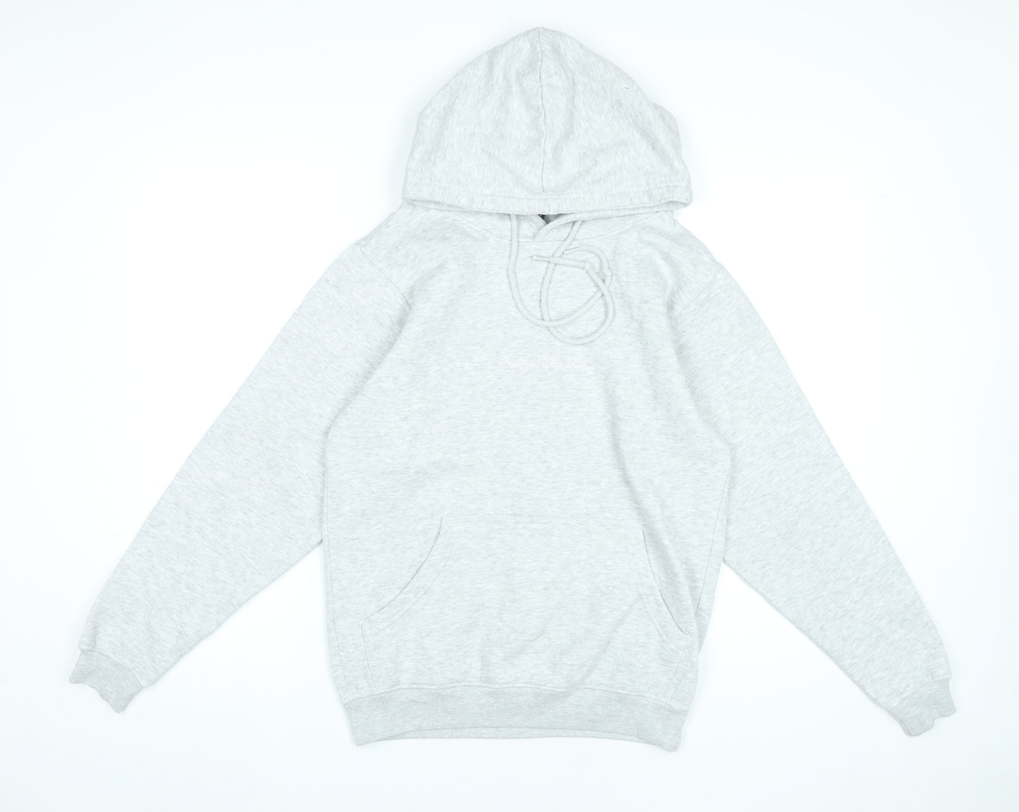 PrettyLittleThing Women’s Grey XS Pullover Hoodie Cotton Blend