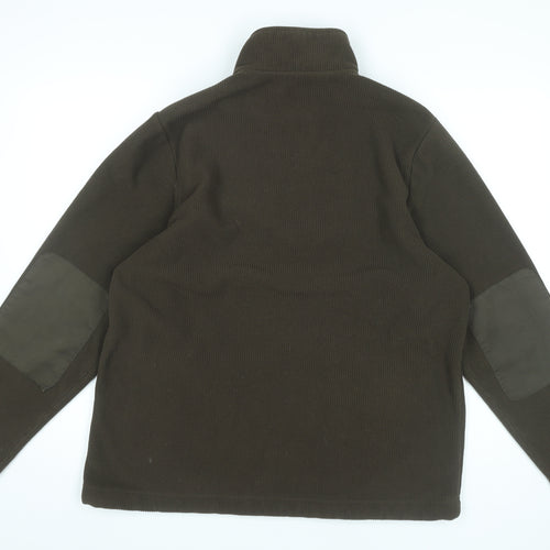 TCM Mens Brown Fleece 1/4 Zip Pullover Sweatshirt Size L