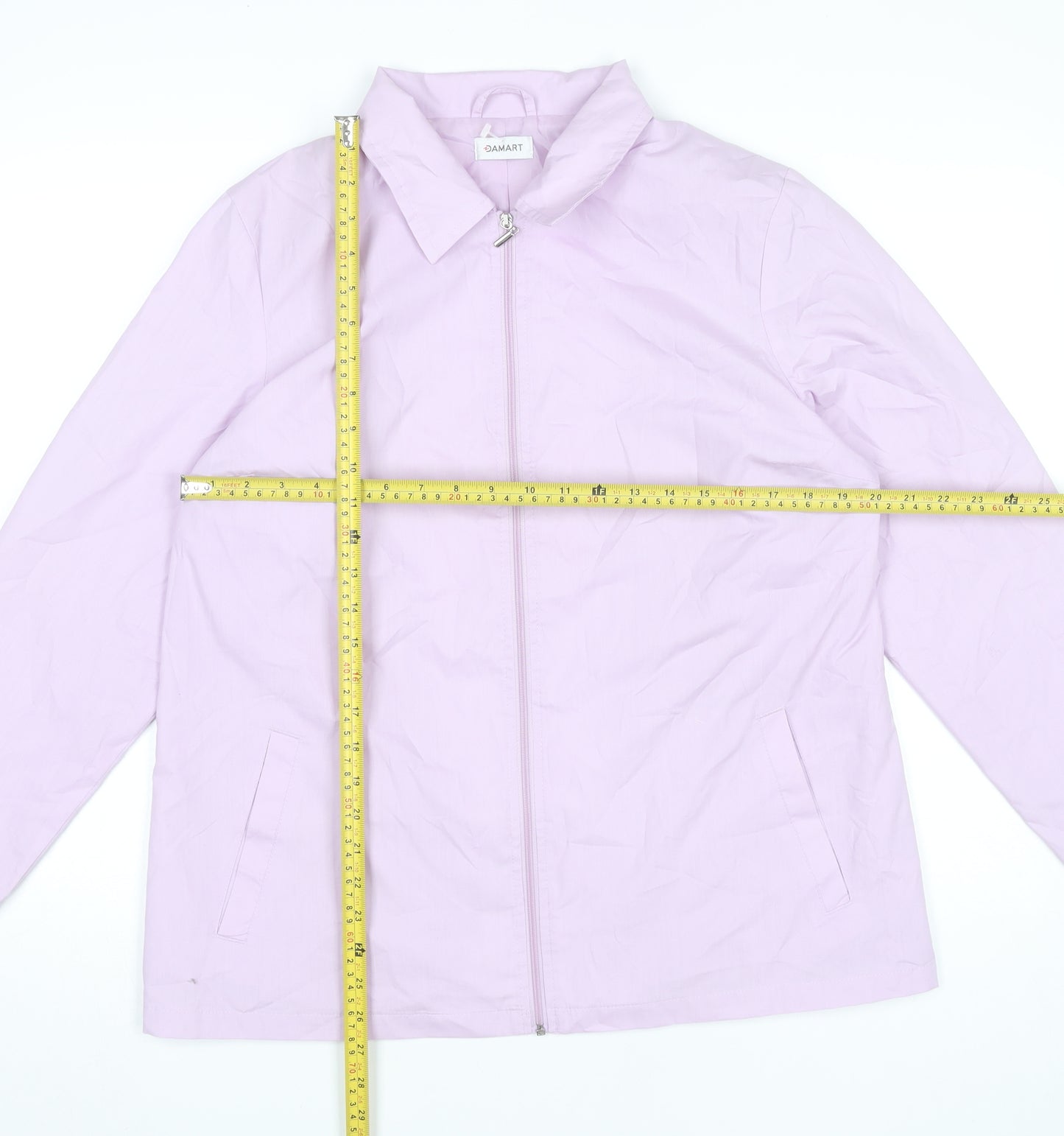 Damart Womens Pink Jacket Size 16 Full Zip Collared Casual Coat