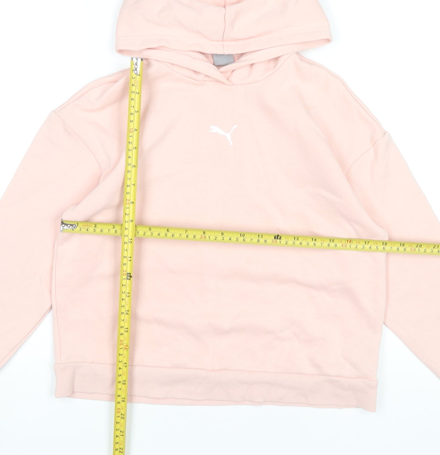 Puma Girls Pink Hoodie Teens UK 11-12Y Cotton Blend Pullover