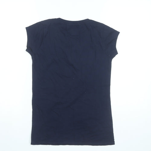 Bee Bee Womens Blue XL Scoop Neck Short Sleeve Cotton T-Shirt