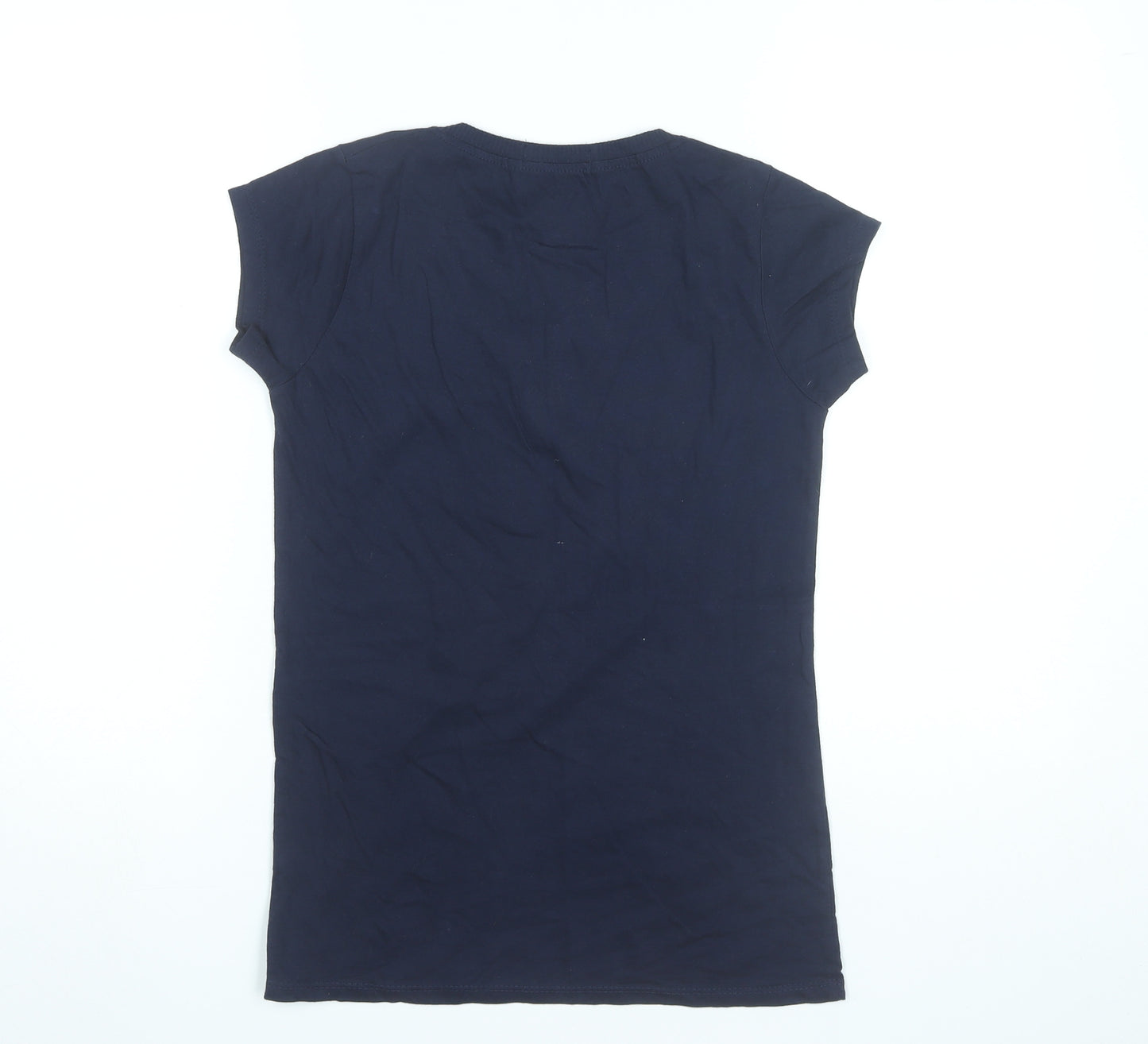 Bee Bee Womens Blue XL Scoop Neck Short Sleeve Cotton T-Shirt