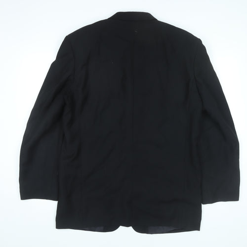 Tom English Mens Black Wool Blazer Jacket 40R Classic Formal