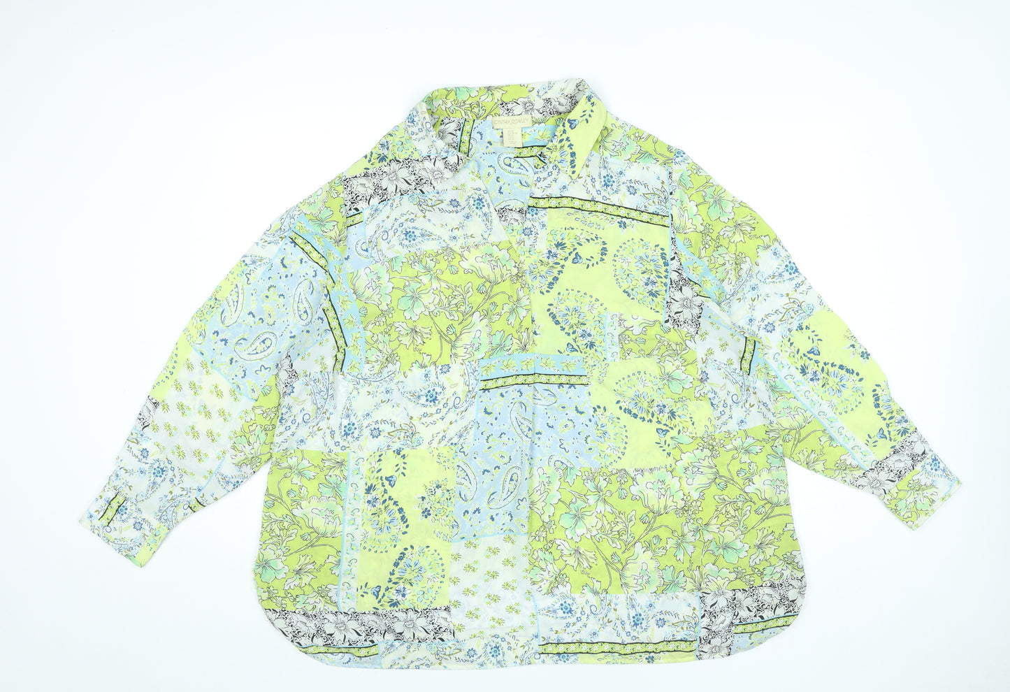 Cynthia Rowley Womens Plus 2XL Floral Paisley Tunic Blouse Multicoloured