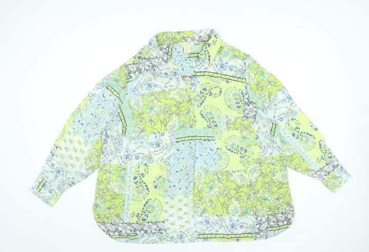 Cynthia Rowley Womens Plus 2XL Floral Paisley Tunic Blouse Multicoloured