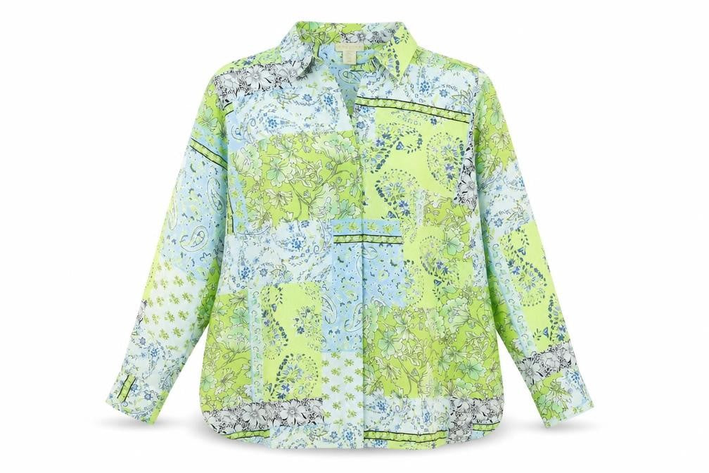 Cynthia Rowley Womens Plus 2XL Floral Paisley Tunic Blouse Multicoloured