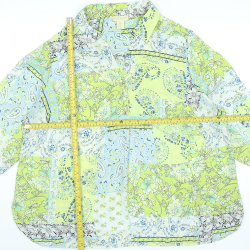 Cynthia Rowley Womens Plus 2XL Floral Paisley Tunic Blouse Multicoloured