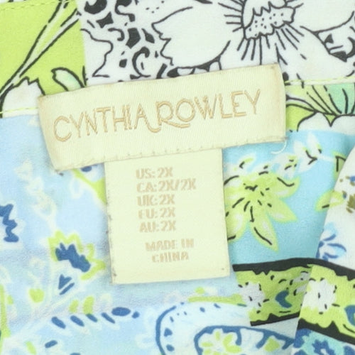 Cynthia Rowley Womens Plus 2XL Floral Paisley Tunic Blouse Multicoloured