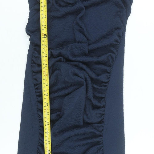 PrettyLittleThing Women’s Blue Ruched Bodycon Dress Size 6