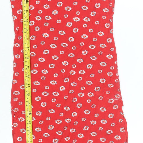 PrettyLittleThing Women’s Red Floral Slip Midi Dress Size 8