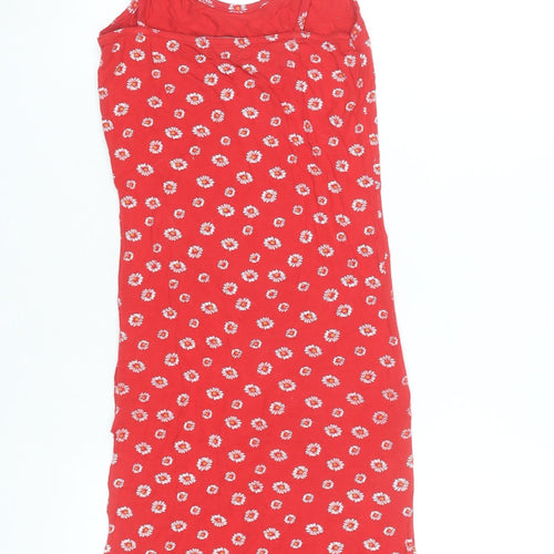 PrettyLittleThing Women’s Red Floral Slip Midi Dress Size 8