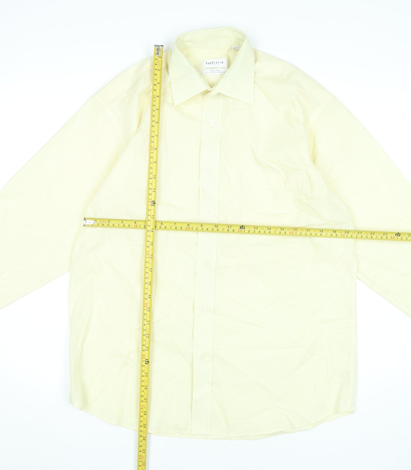 Van Heusen Men’s Beige 16” 41cm Regular Fit Long Sleeve Dress Shirt