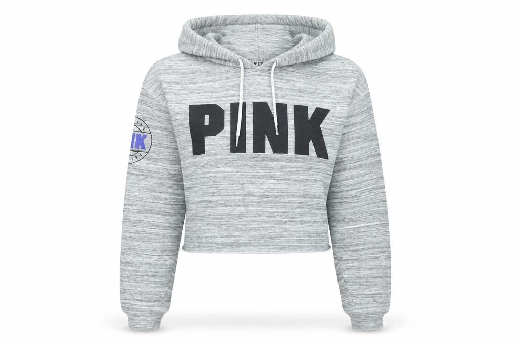 Victoria's Secret PINK Women's Grey Hoodie Size 12 Pullover Logo