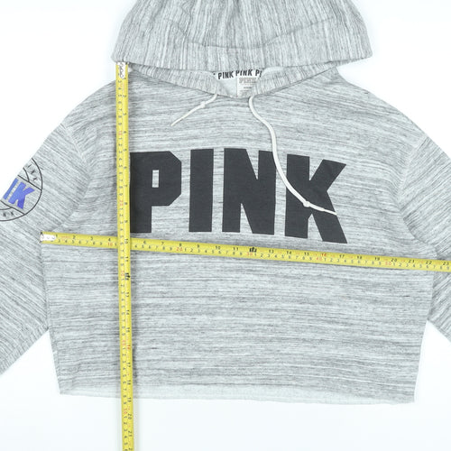 Victoria's Secret PINK Women's Grey Hoodie Size 12 Pullover Logo