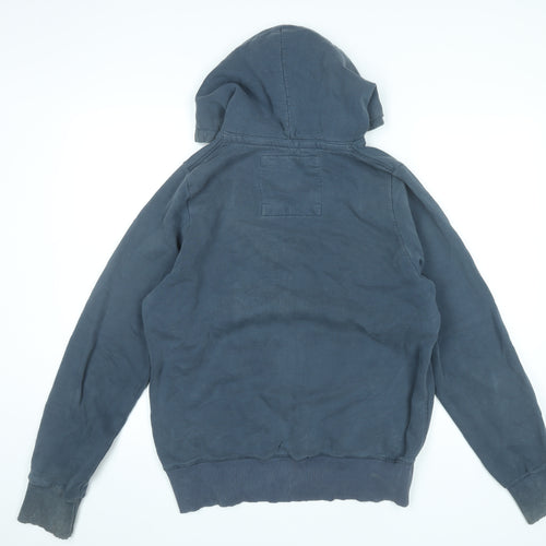 Superdry Men’s Blue Pullover Hoodie M Graphic Print Fleece