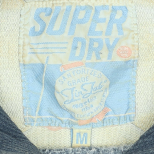 Superdry Men’s Blue Pullover Hoodie M Graphic Print Fleece