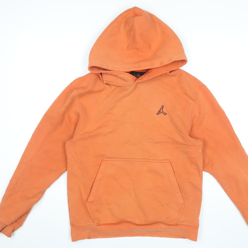 Jordan Men's Orange Pullover Hoodie Size S Fleece Logo Sportswear