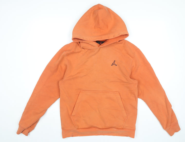 Jordan Men's Orange Pullover Hoodie Size S Fleece Logo Sportswear