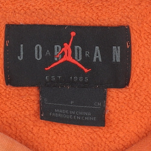 Jordan Men's Orange Pullover Hoodie Size S Fleece Logo Sportswear