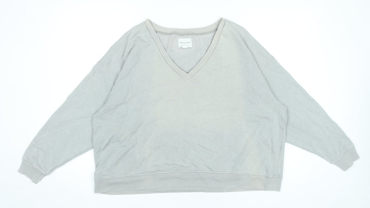 American Eagle Women’s Grey V-Neck Pullover Sweatshirt XXS