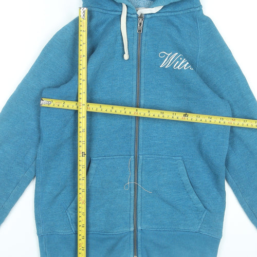 Jack Wills Women’s Blue Full Zip Hoodie UK 8 Cotton Blend