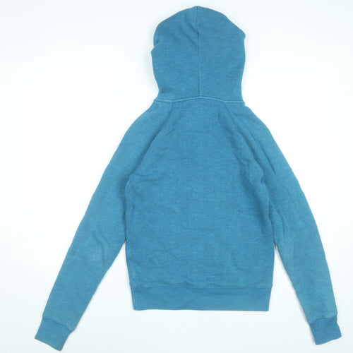 Jack Wills Women’s Blue Full Zip Hoodie UK 8 Cotton Blend