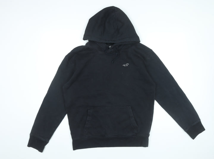 Hollister Men’s Black Pullover Hoodie Size S Regular Fit Logo