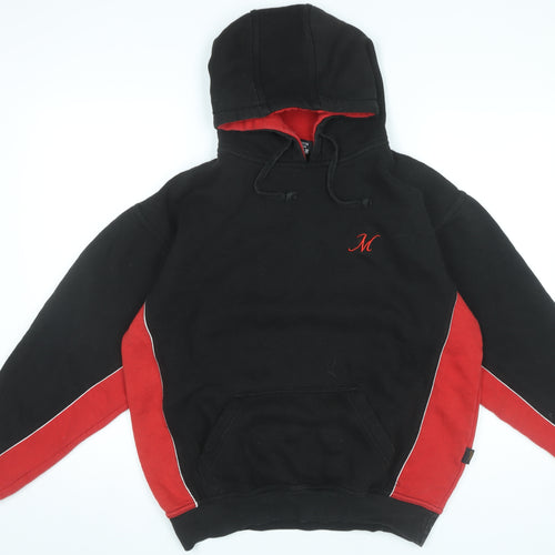 Falcon Men's Black Red Pullover Hoodie M Logo Fleece Sweatshirt