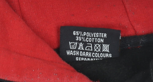 Falcon Men's Black Red Pullover Hoodie M Logo Fleece Sweatshirt