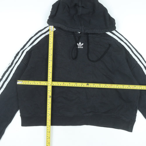 Adidas Women's Black Size 10 Pullover Hoodie Cotton Sportswear
