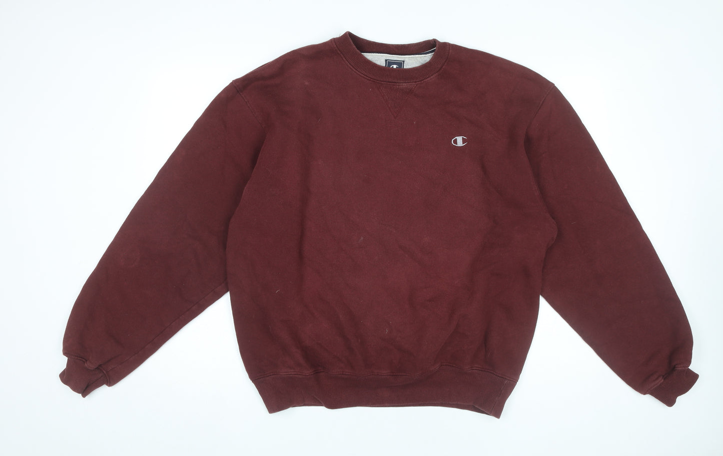 Champion Mens Red Crew Neck Pullover Sweatshirt Size L Regular