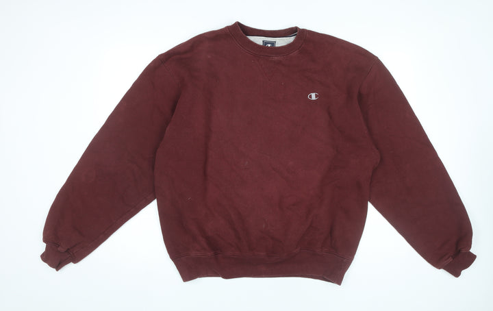 Champion Mens Red Crew Neck Pullover Sweatshirt Size L Regular
