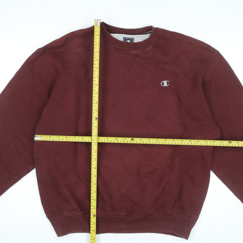 Champion Mens Red Crew Neck Pullover Sweatshirt Size L Regular