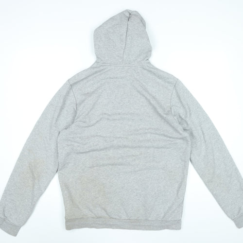 Adidas Men’s Grey Pullover Hoodie M Logo Graphic Sportswear