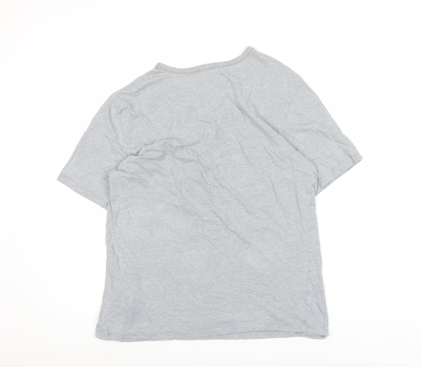 BOSS Men's Grey Cotton Crew Neck Short Sleeve T-Shirt Size L