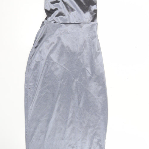 Forever 21 Women’s Grey Bodycon Midi Party Dress Size S Halter