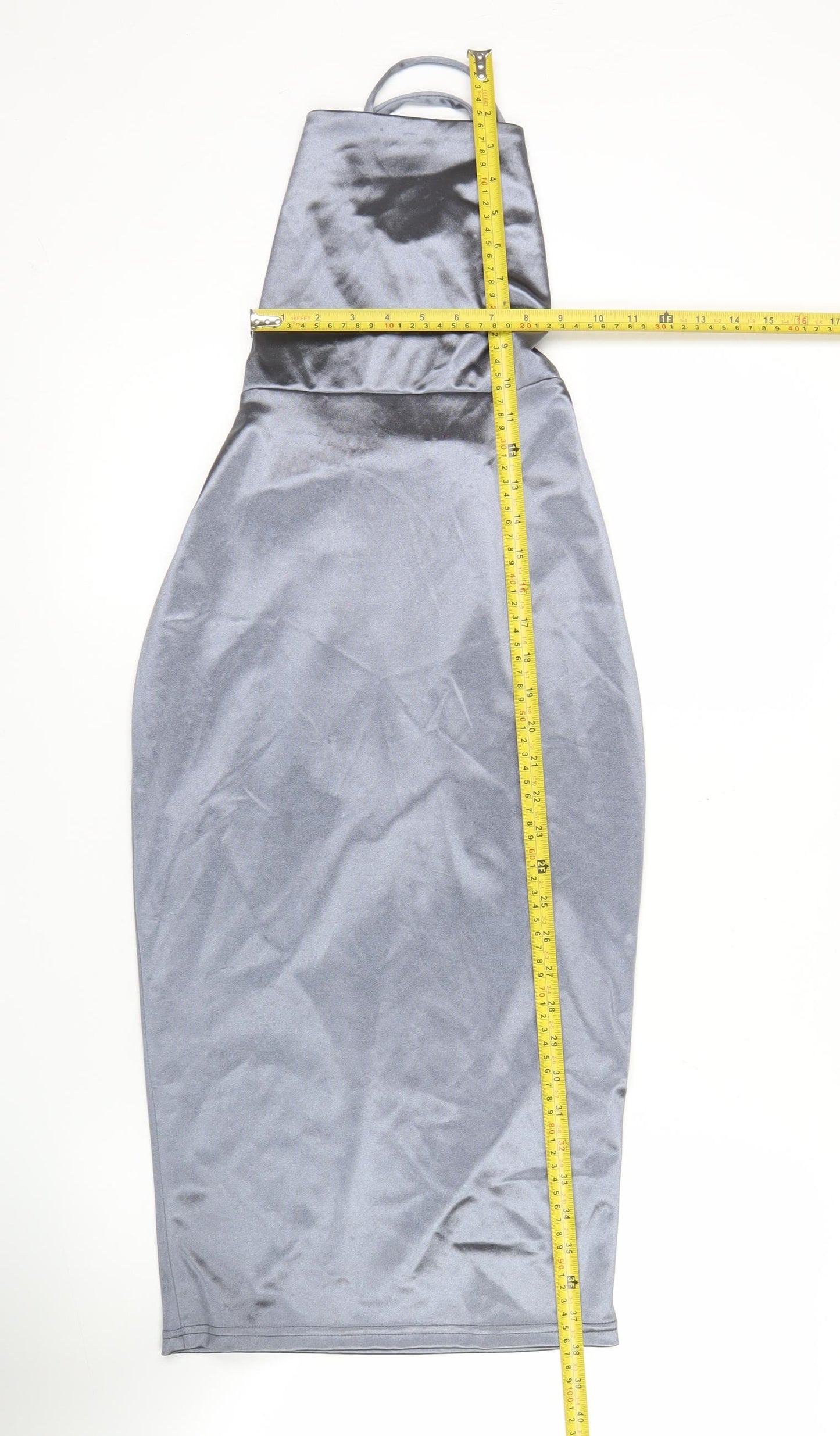 Forever 21 Women’s Grey Bodycon Midi Party Dress Size S Halter
