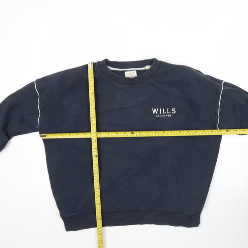 Jack Wills Womens Blue Logo Pullover Sweatshirt Size 10