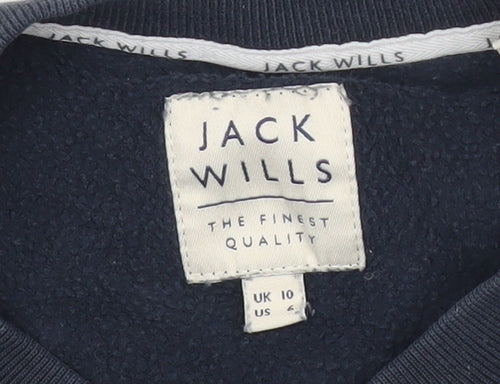 Jack Wills Womens Blue Logo Pullover Sweatshirt Size 10