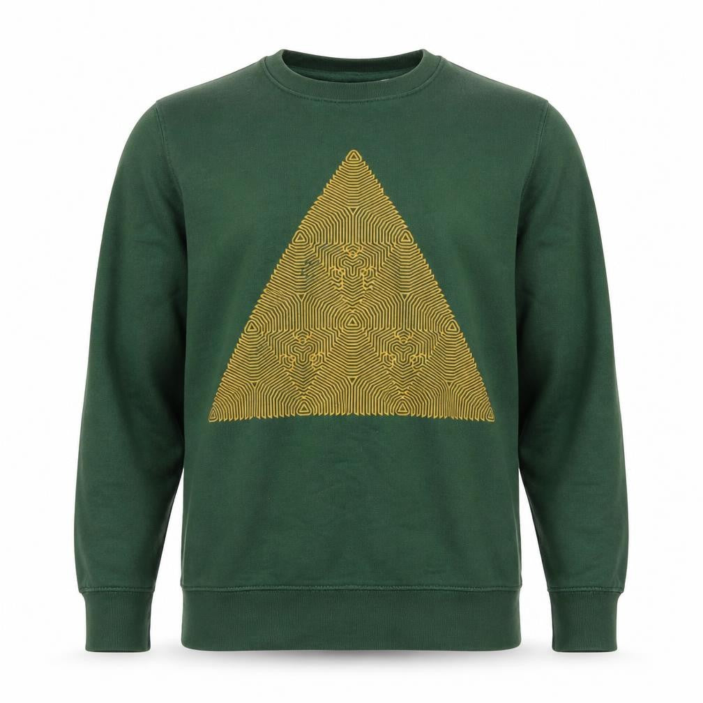 Front view of Stanley/Stella men’s green xl crew neck graphic sweatshirt