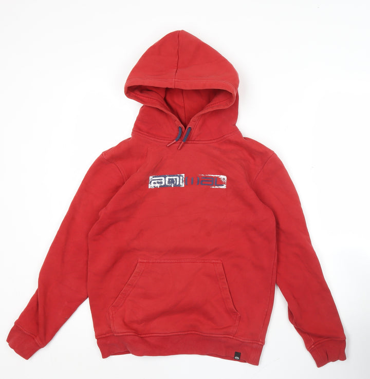 Animal Boys Red Pullover Hoodie 11-12 Years Cotton Blend Logo