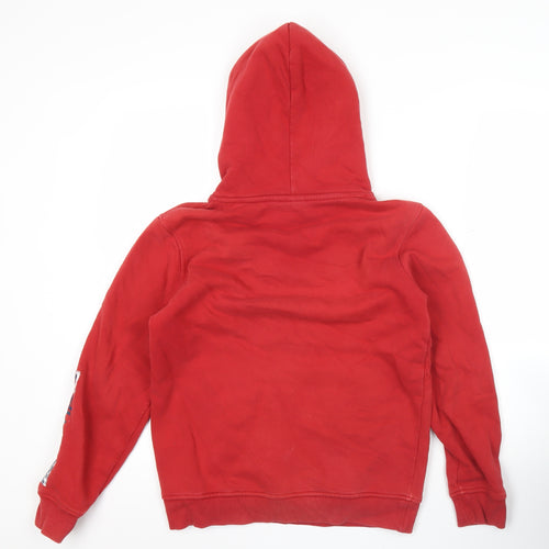 Animal Boys Red Pullover Hoodie 11-12 Years Cotton Blend Logo