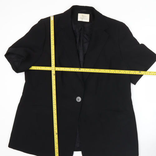 Ann Harvey Women’s Black Short Sleeve Blazer UK 16 Workwear Jacket