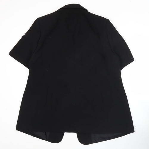 Ann Harvey Women’s Black Short Sleeve Blazer UK 16 Workwear Jacket