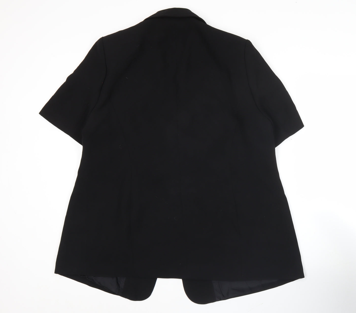 Ann Harvey Women’s Black Short Sleeve Blazer UK 16 Workwear Jacket