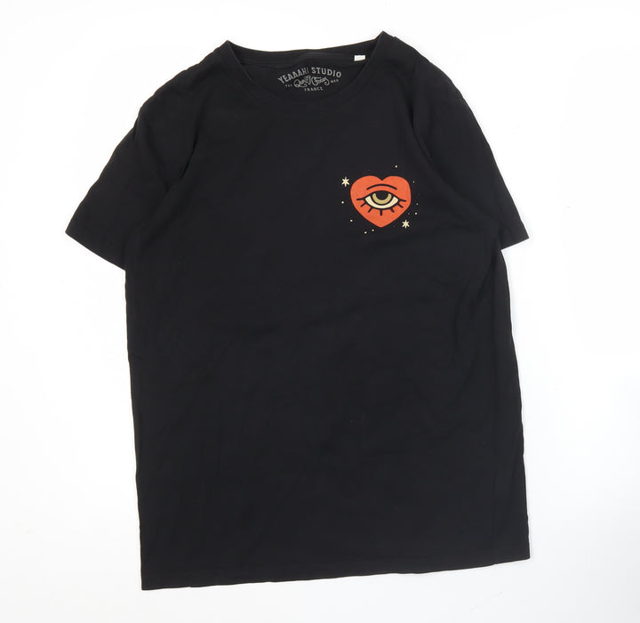 YEAHH! Studio Men's Black M Graphic T-Shirt Short Sleeve Cotton