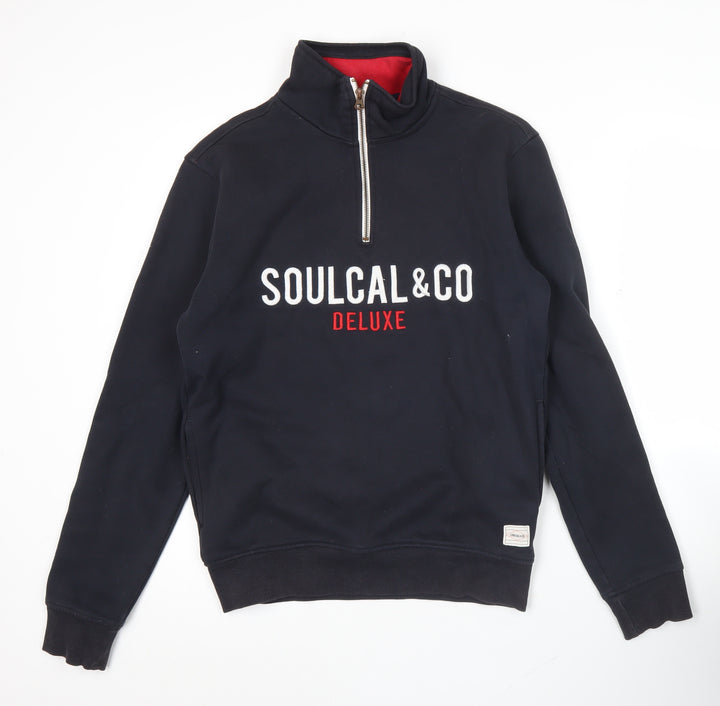 SoulCal & Co Men’s Blue Medium 1/4 Zip Embroidered Sweatshirt