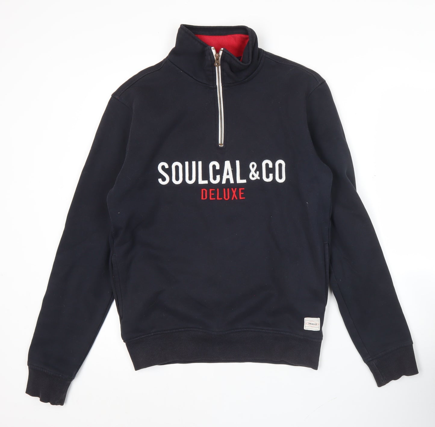 SoulCal & Co Men’s Blue Medium 1/4 Zip Embroidered Sweatshirt